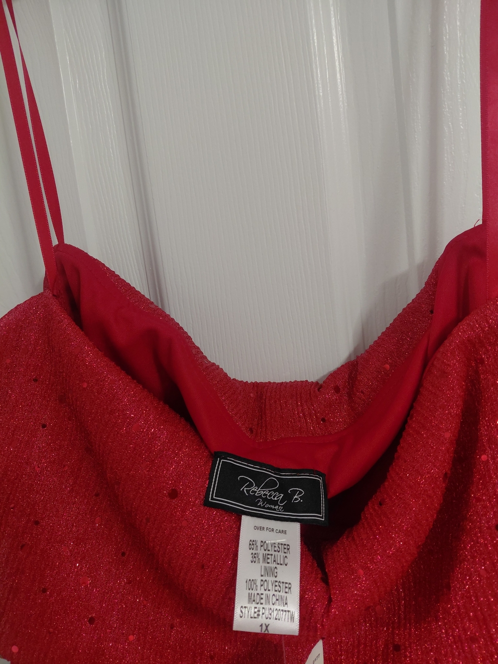 BECCA  Red Sparkle Party Blouse